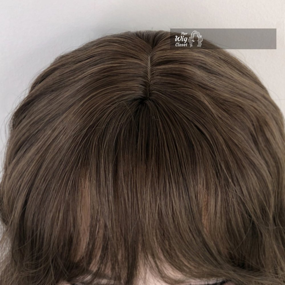 Dark Brown Brunette Wavy Wig with Bangs | Natalie - Picture 4 of 6